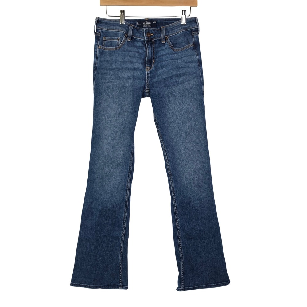 Hollister Womens Size 6 Long Blue Low Rise Bootcut Stretch Jeans Y2K Style - Picture 2 of 10